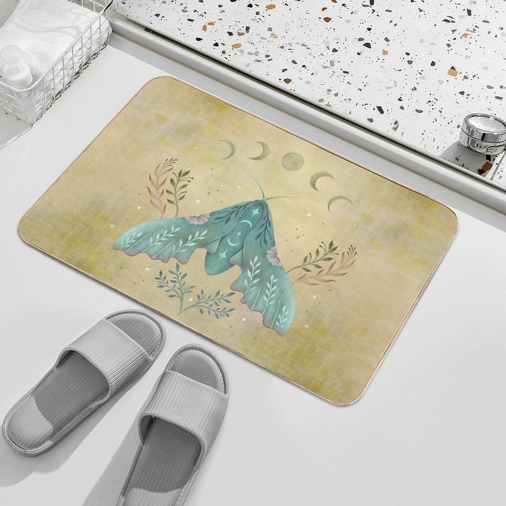Luna And Moth - Oriental Vintage  Dirt-Trapping Bath Mat