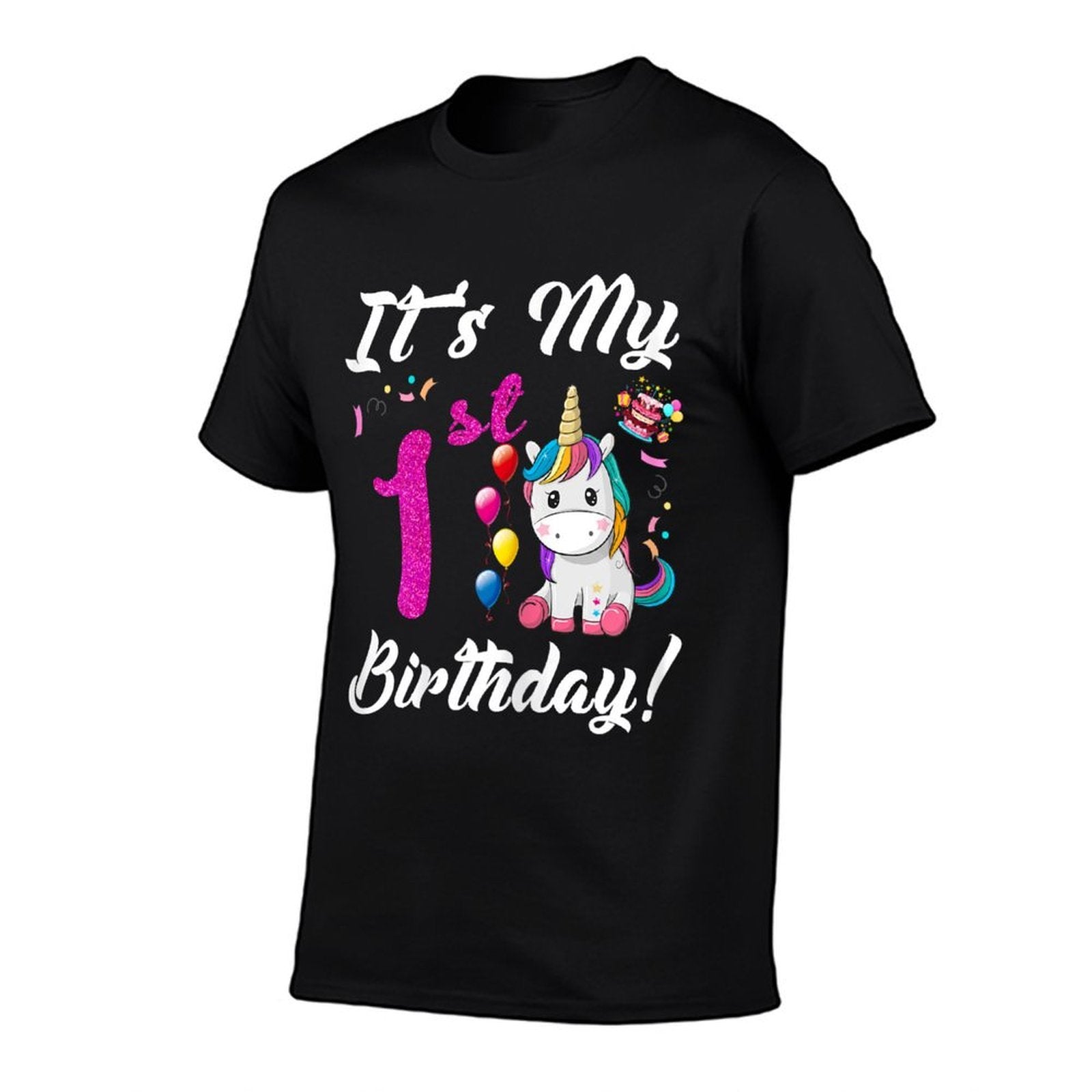 Kids It's My 1st Birthday Unicorn 1 Year Old Girls  Summer-ready Fabric T-Shirt