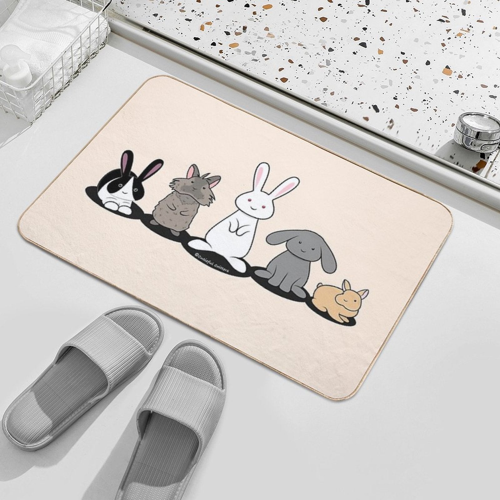 My Favorite Breed Is Rescued - Bunnies  Eco-Friendly Bath Mat