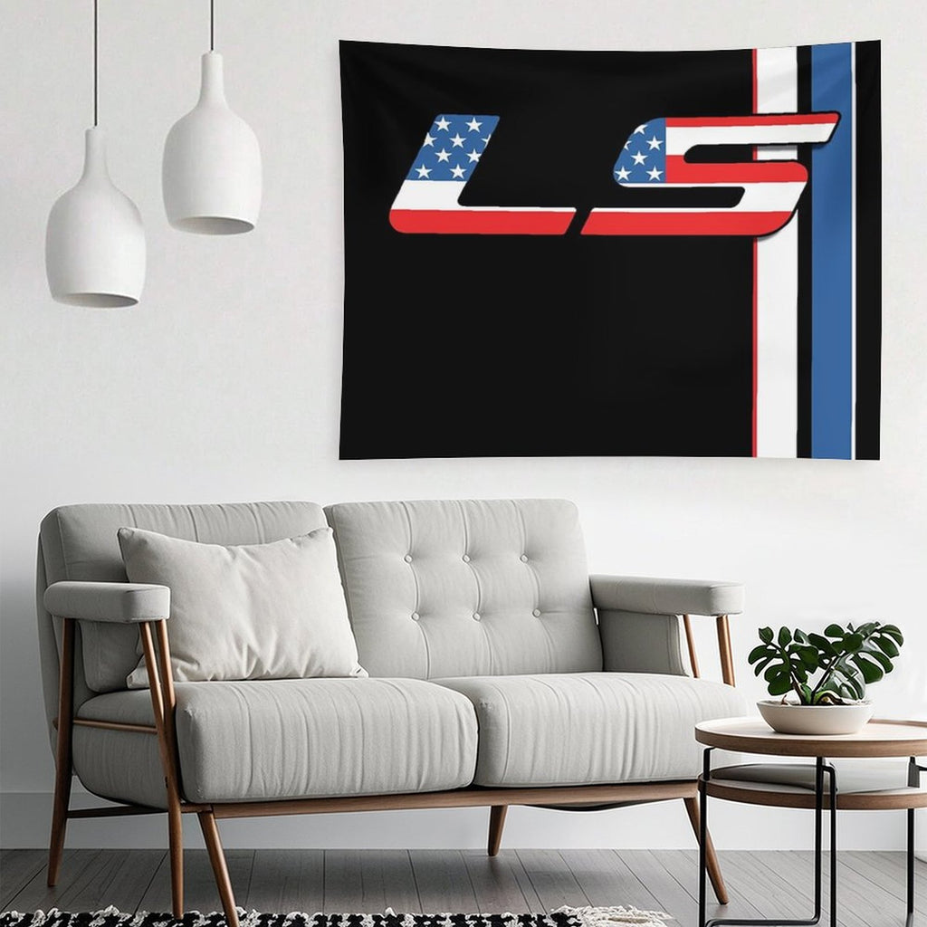 LSX Murica USA V8 Racing LS Flag Stripes Tapestry