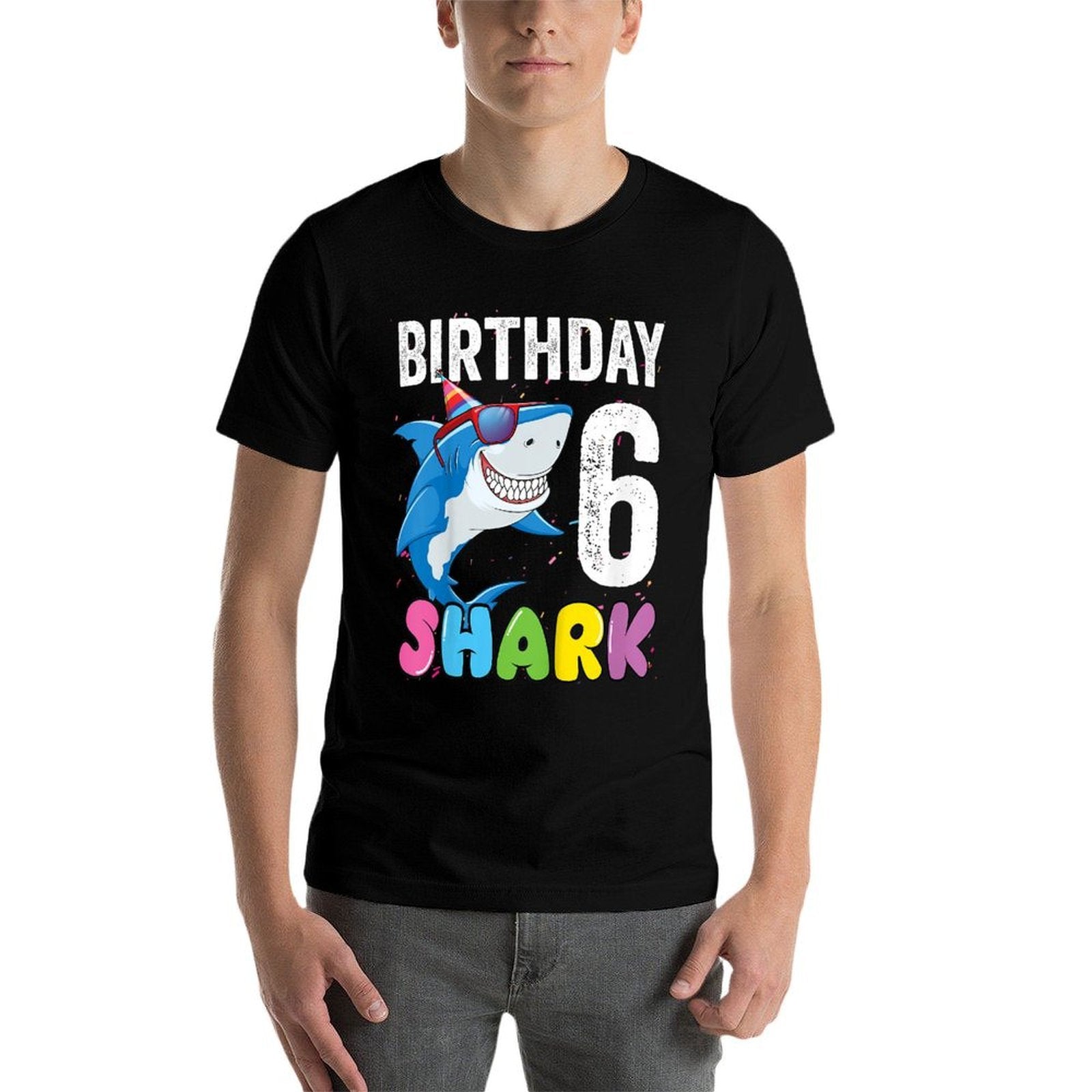 Kids 6th Birthday Shark JawSome Six Year Old Kids  Moisture-wicking T-Shirt