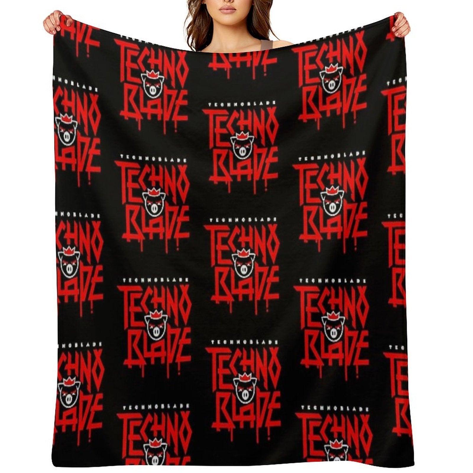 TechnoBlade Red Logo Compact Throw Blanket