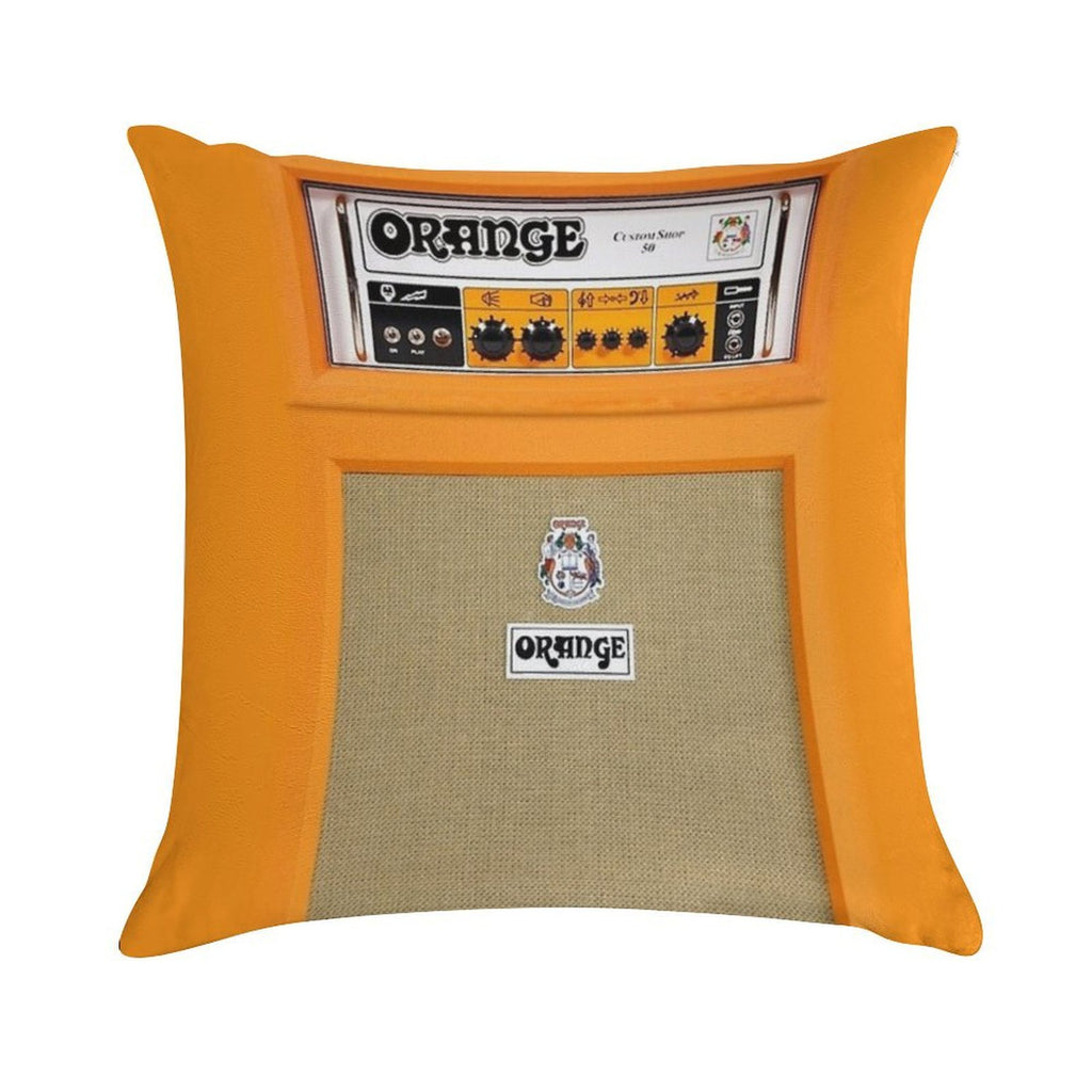 Orange Soft Short Plush Fabric Throw Pillow