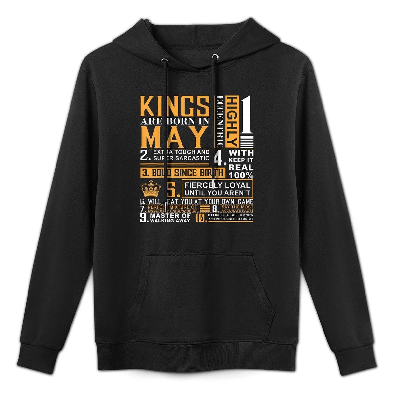 May Birthday Gifts - Kings Are Born In May Shrink-Resistant Hoodie