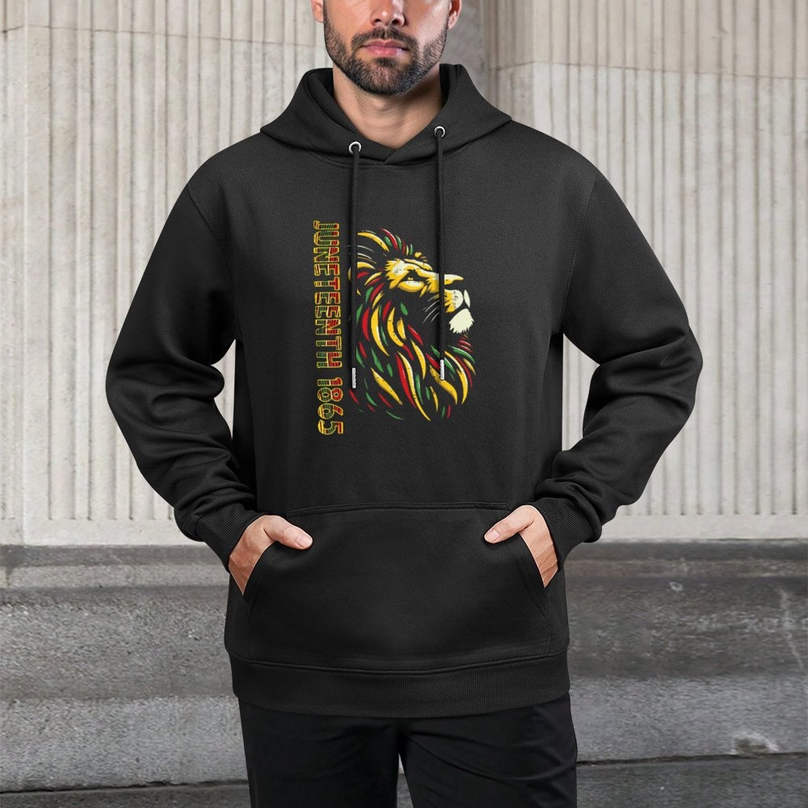 Juneteenth Lion Black African June 19th Men Women Kids Versatile Streetwear Hoodie