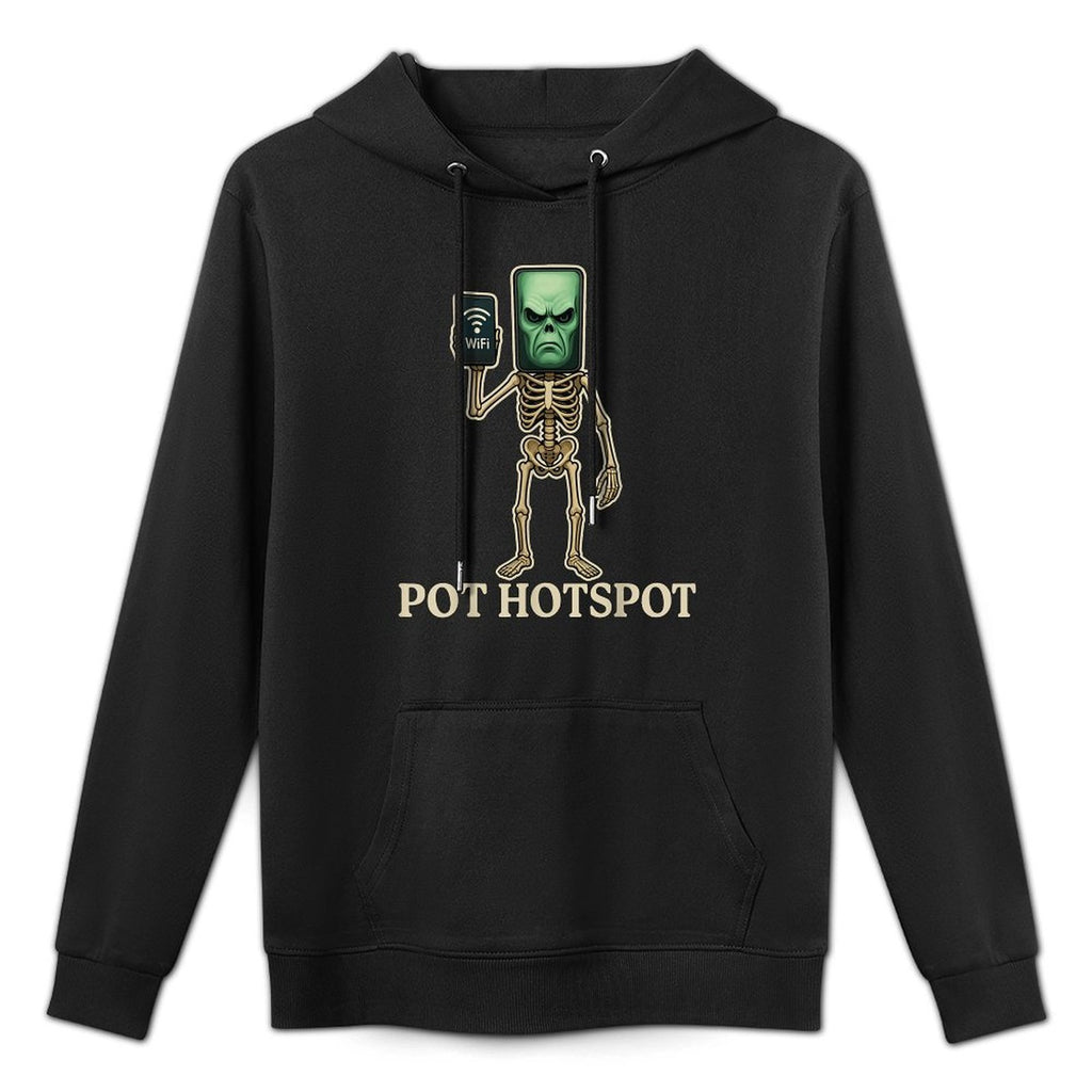 Pot Hotspot - Funny Halloween Brainrot Skeleton Kids Meme Durable Construction Hoodie