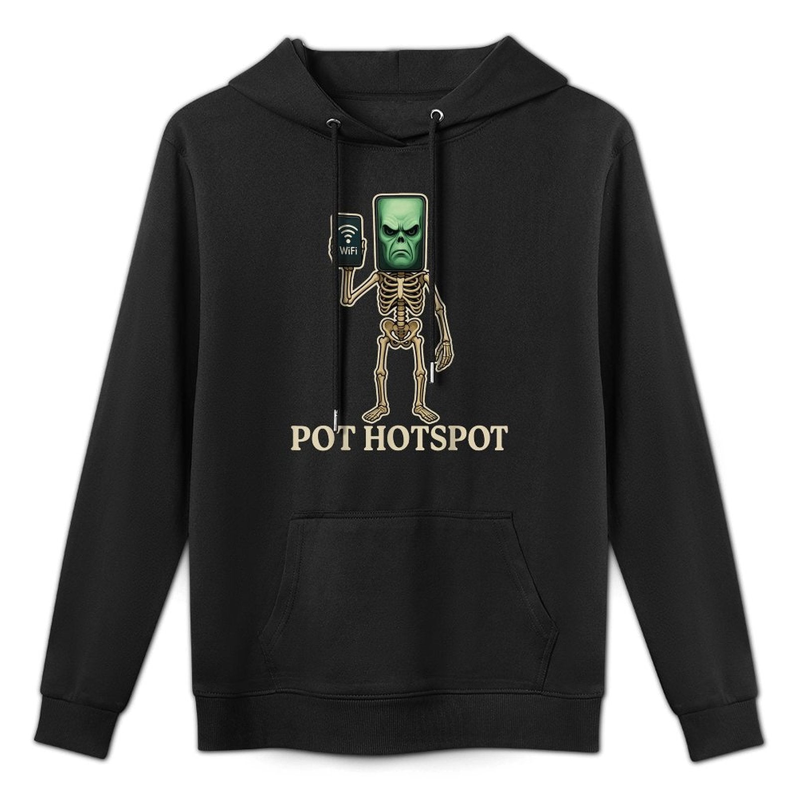 Pot Hotspot - Funny Halloween Brainrot Skeleton Kids Meme Durable Construction Hoodie