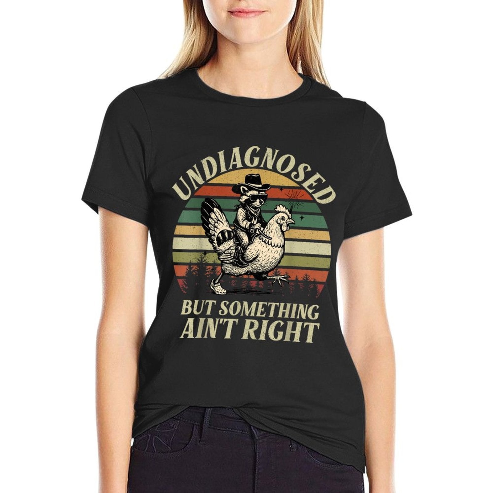 Undiagnosed But Something Aint Right Funny Raccoon Meme  Slim-fit Cut T-Shirt