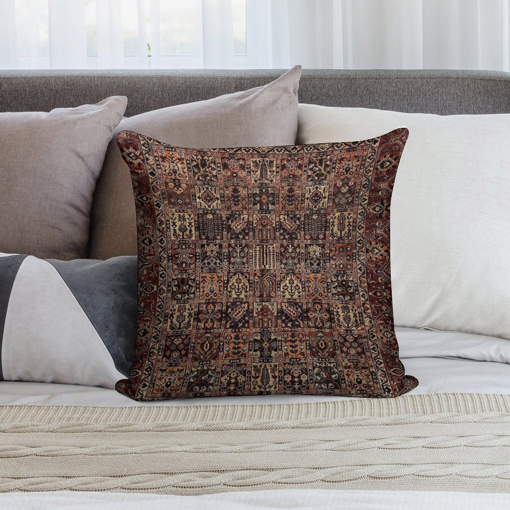 Vintage Carpet Pillow Soft Short Plush Fabric Throw Pillow