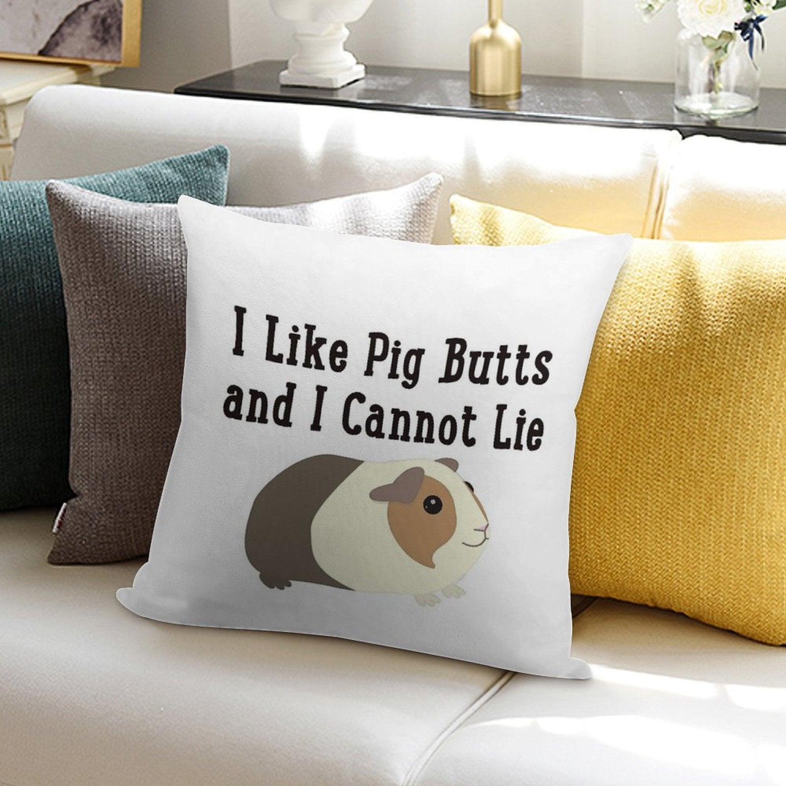 Guinea Pig Butts Soft Gift Ready Throw Pillow