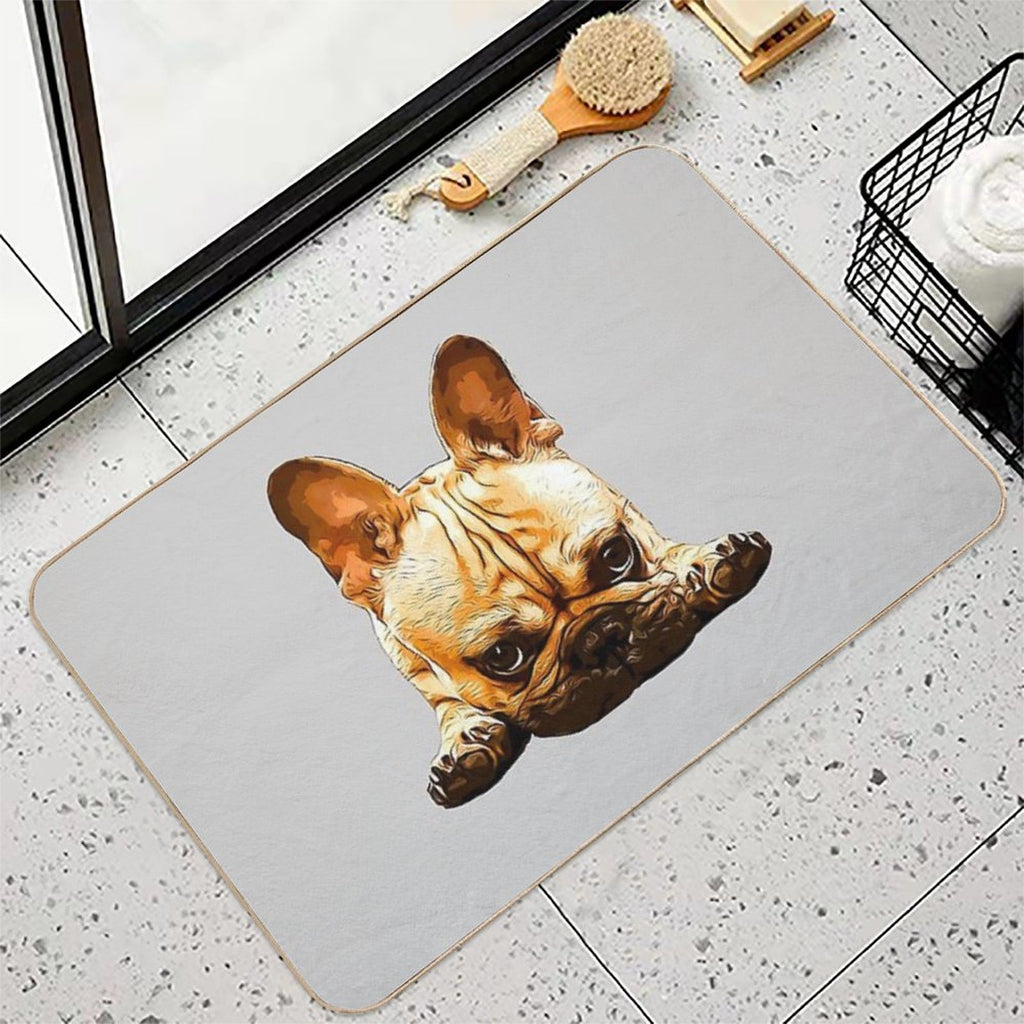 French Bulldog Puppy Cute  Absorbent Bath Mat