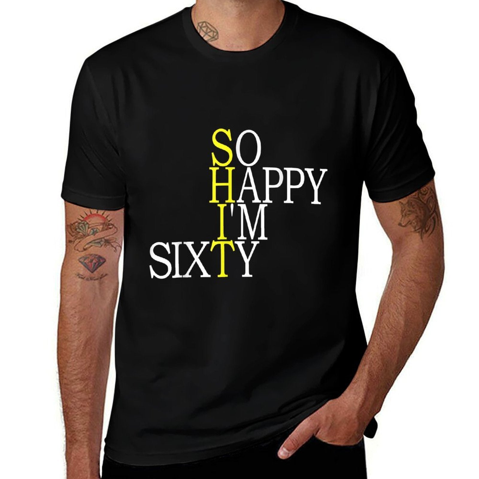 So Happy I'm Sixty Funny 60th Birthday Gift Born In 1960  Tagless Design T-Shirt