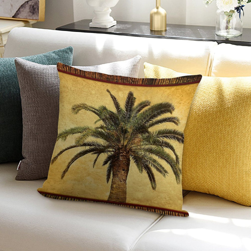 Tropical Retro Palm Tree Vintage Hawaiian Palms Soft Ultra-Soft Texture Throw Pillow