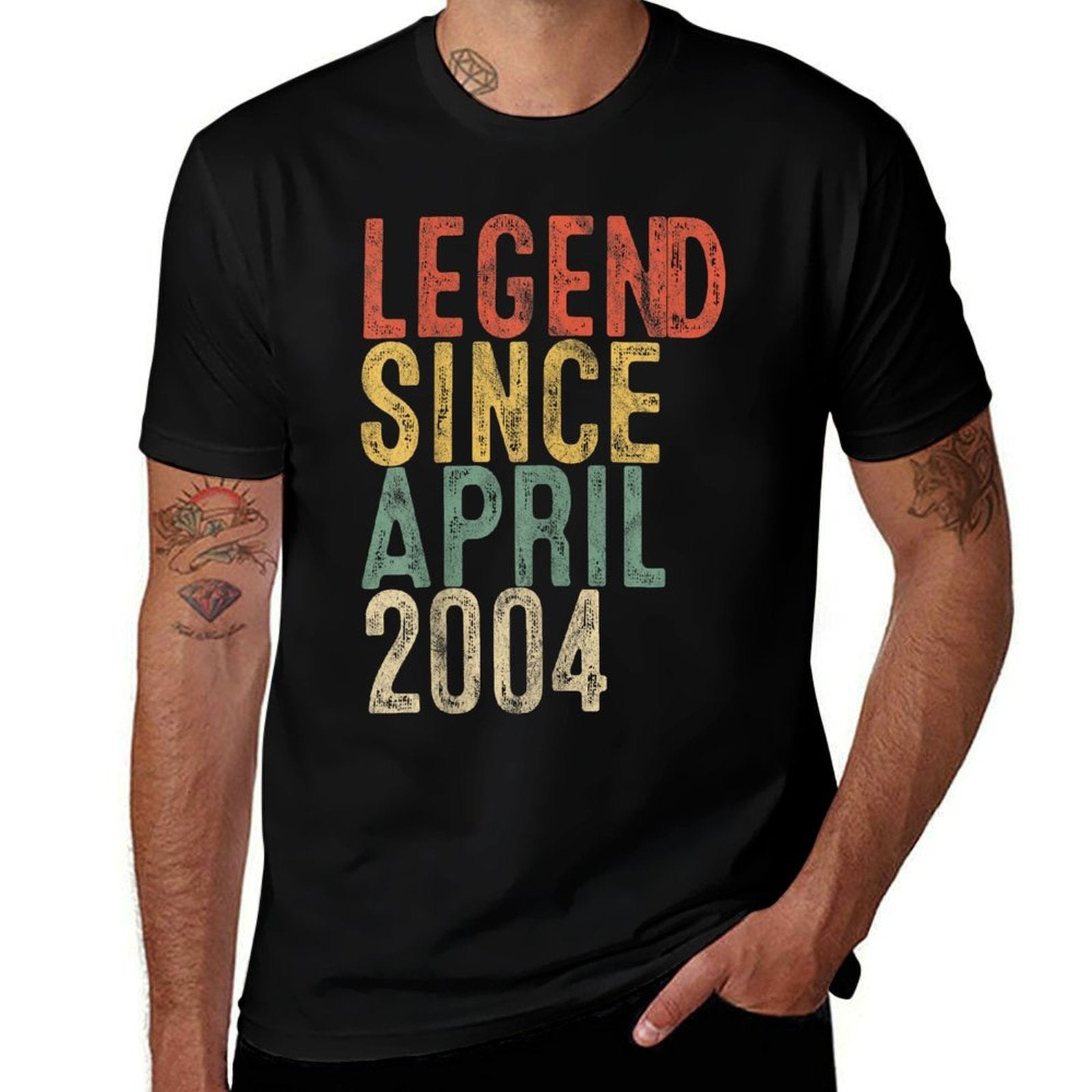 Legend 2004 21st Birthday Gifts for Men Women 21 Year Old  Fade-proof Color T-Shirt