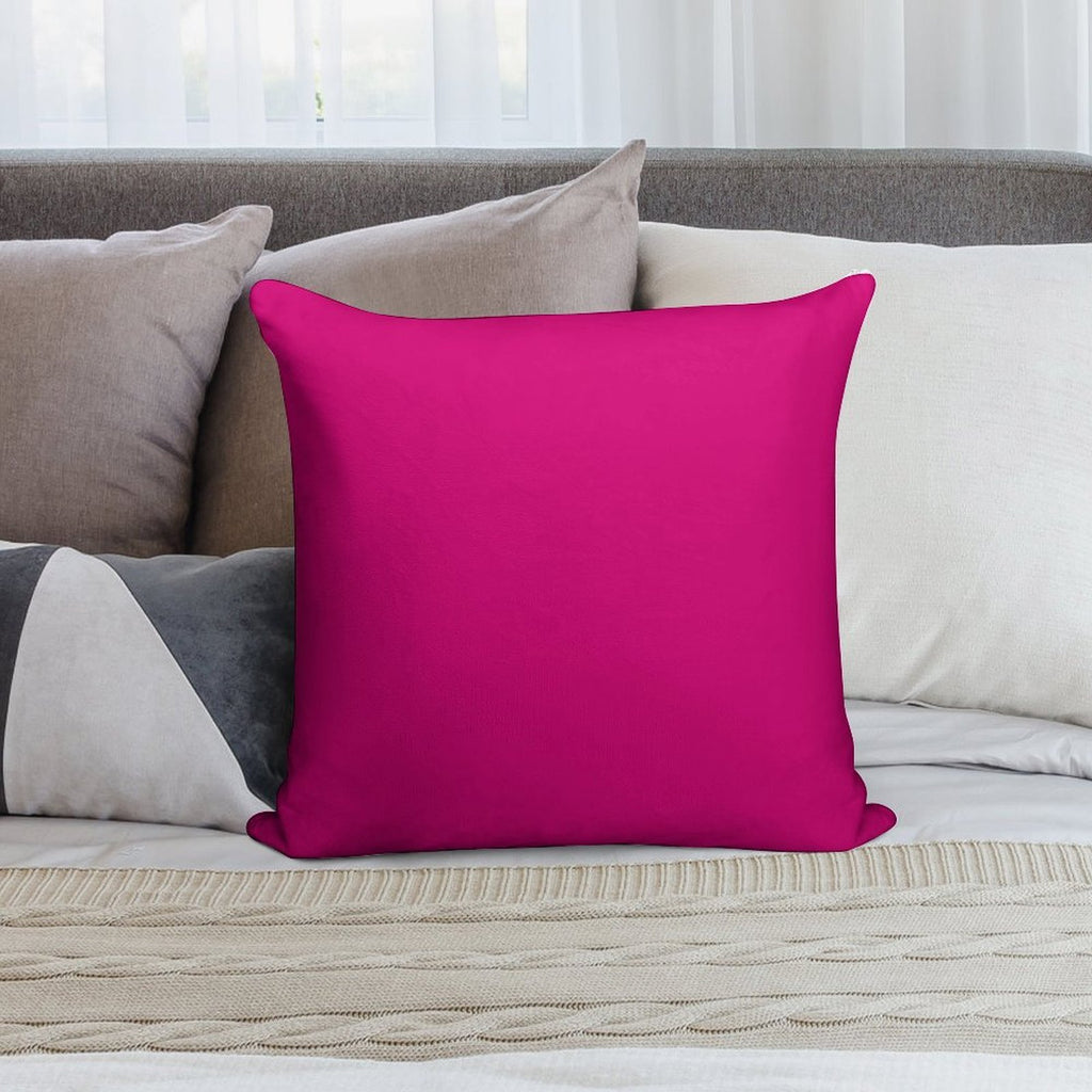 Hot Pink Fuchsia Solid Color Decor Soft Durable Construction Throw Pillow
