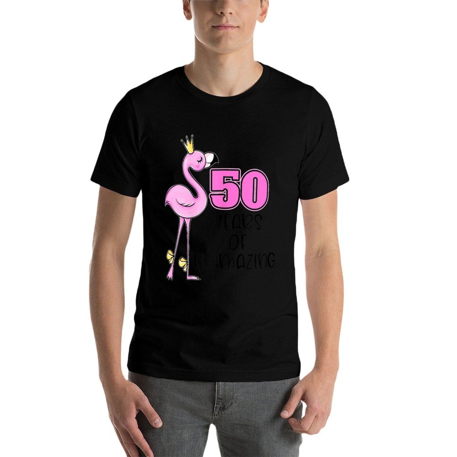 50 Years Of Flamazing Flamingo Design Beach 50th Birthday  Breathable T-Shirt