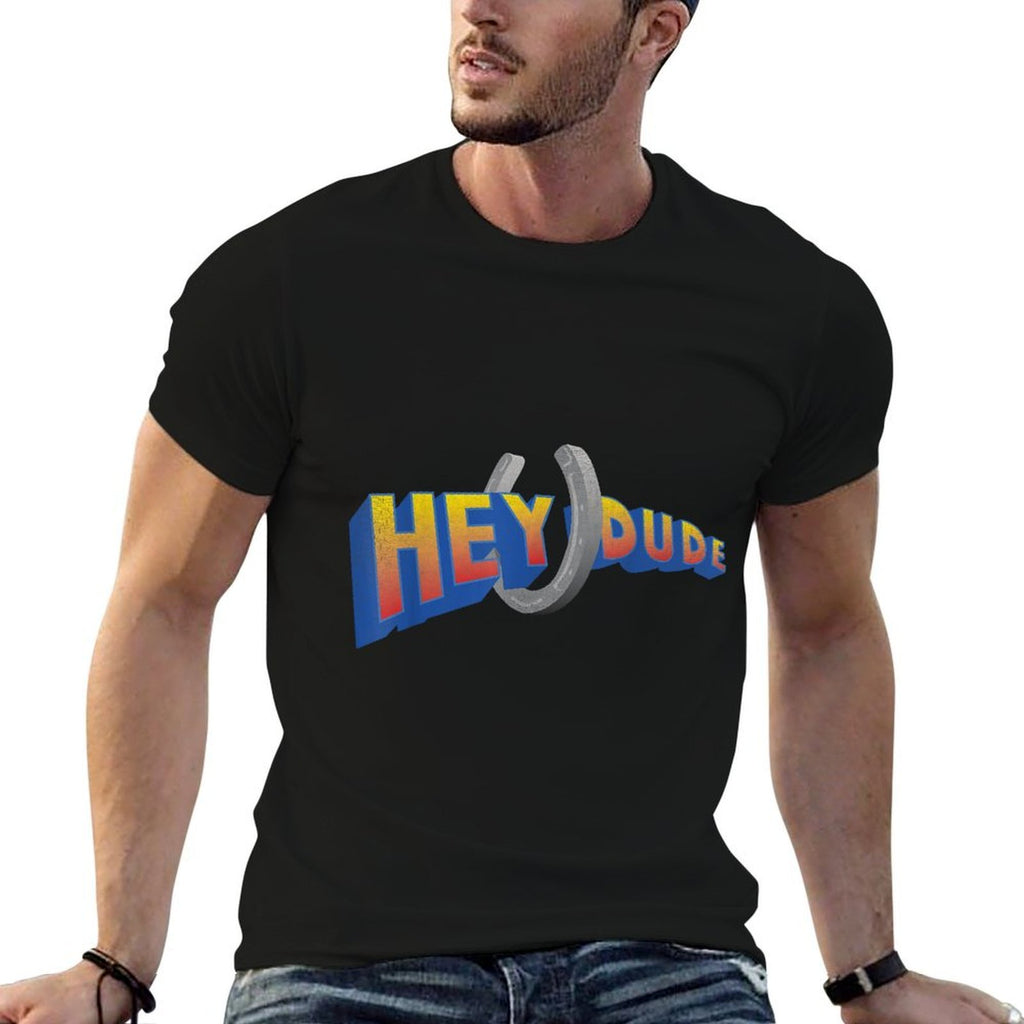 Nickelodeon Hey Dude TV Show Logo  Ribbed Collar T-Shirt