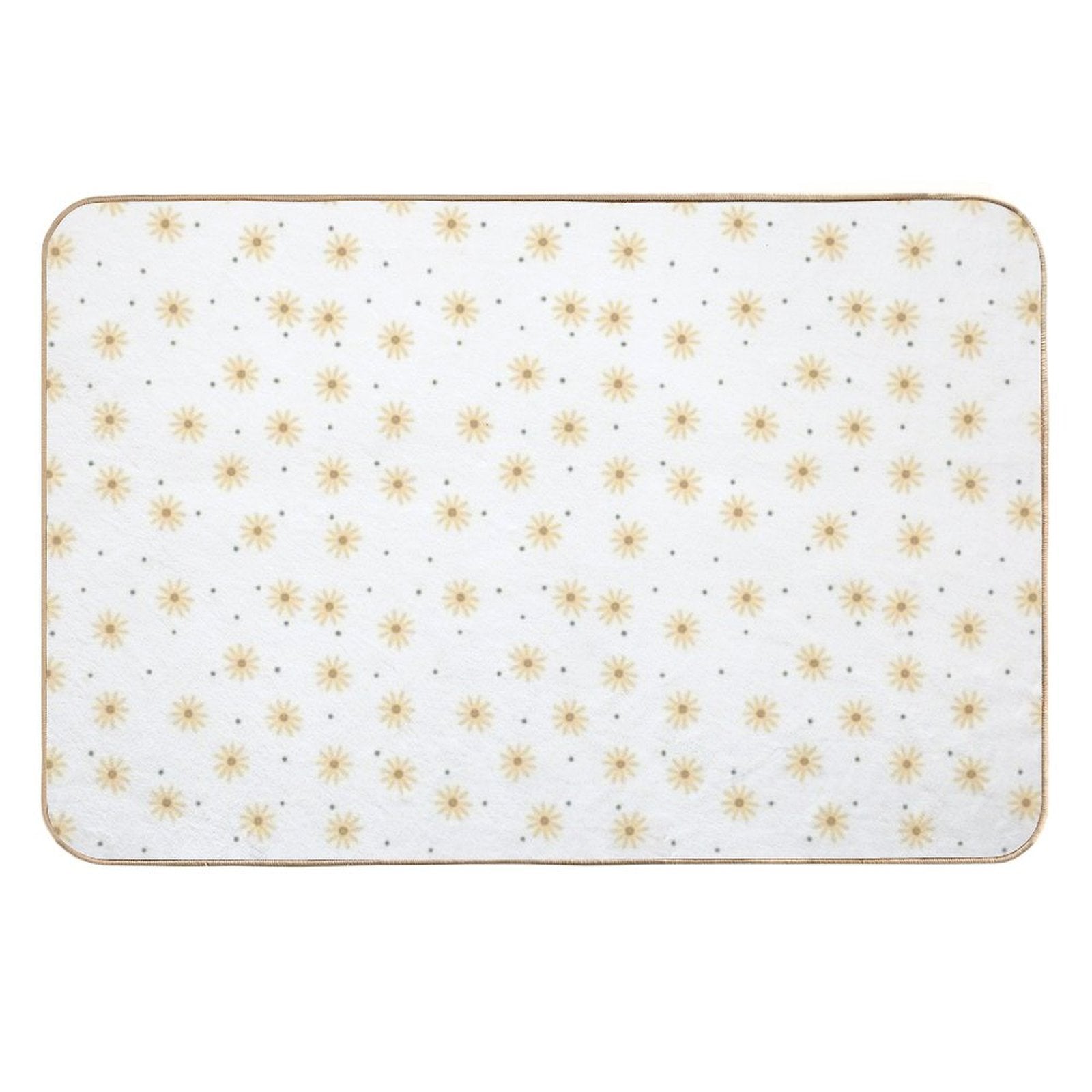Dainty Yellow Daisies on White  Dirt-Trapping Bath Mat