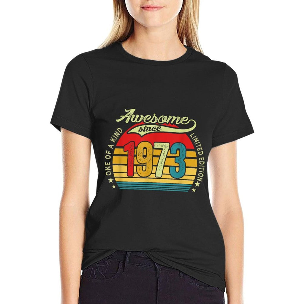 50 Years Old Gifts 50th Birthday Men Awesome Since 1973  Stretchy T-Shirt