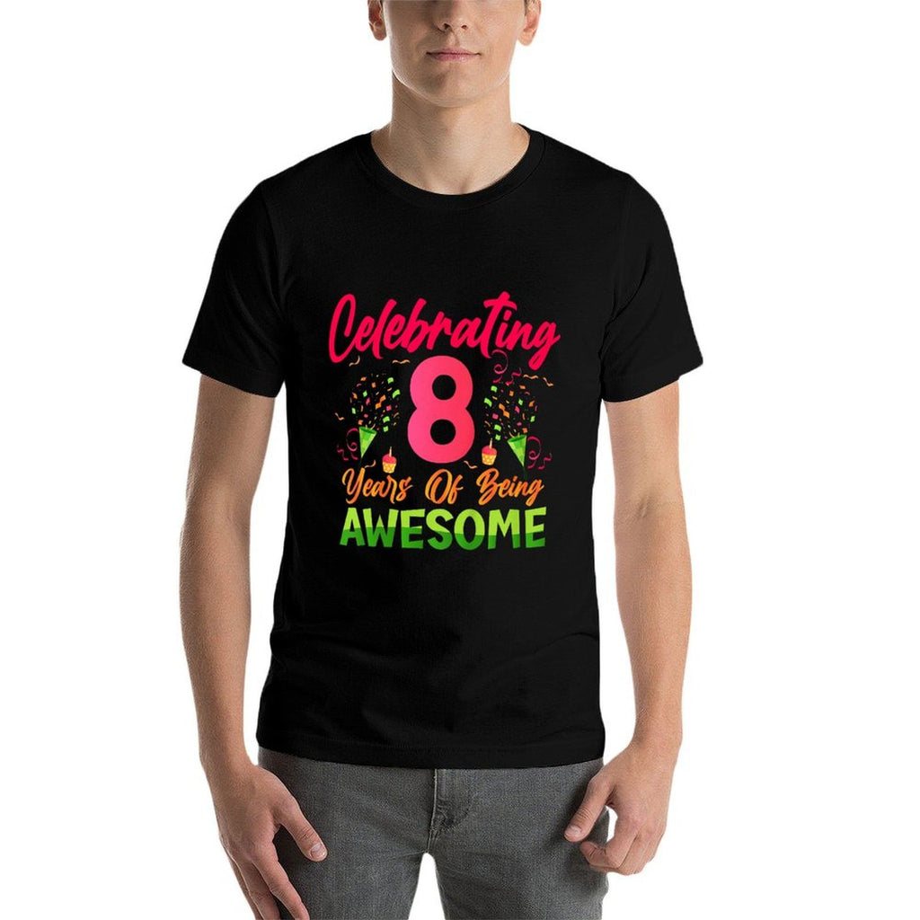 Kids Celebrating 8 Years of Awesome! 8th Birthday Eight Years Old  Graphic-printed T-Shirt