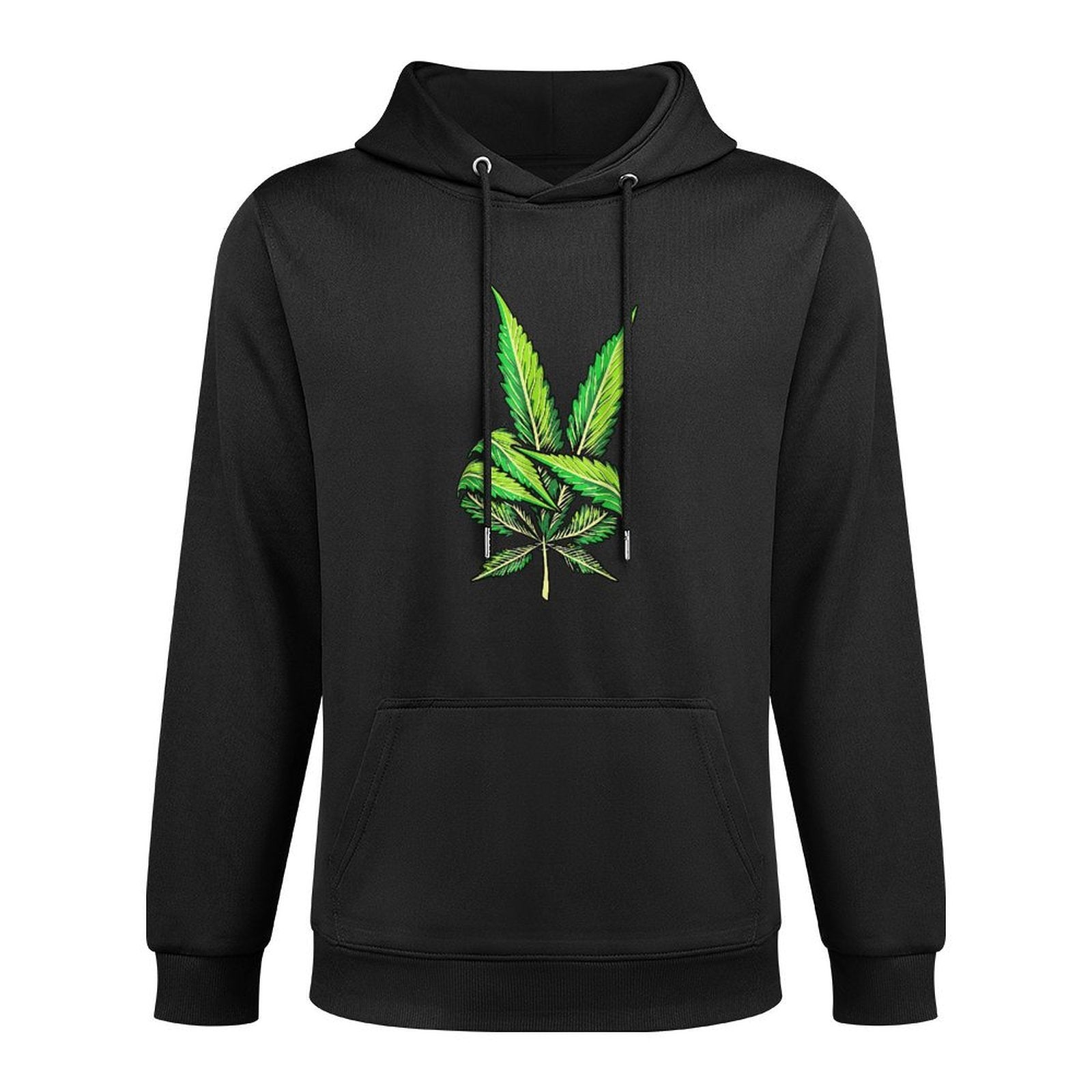 Weed Leaf Marijuana Leaf Hand Peace Sign Hand 420 Cannabis Shrink-Resistant Hoodie