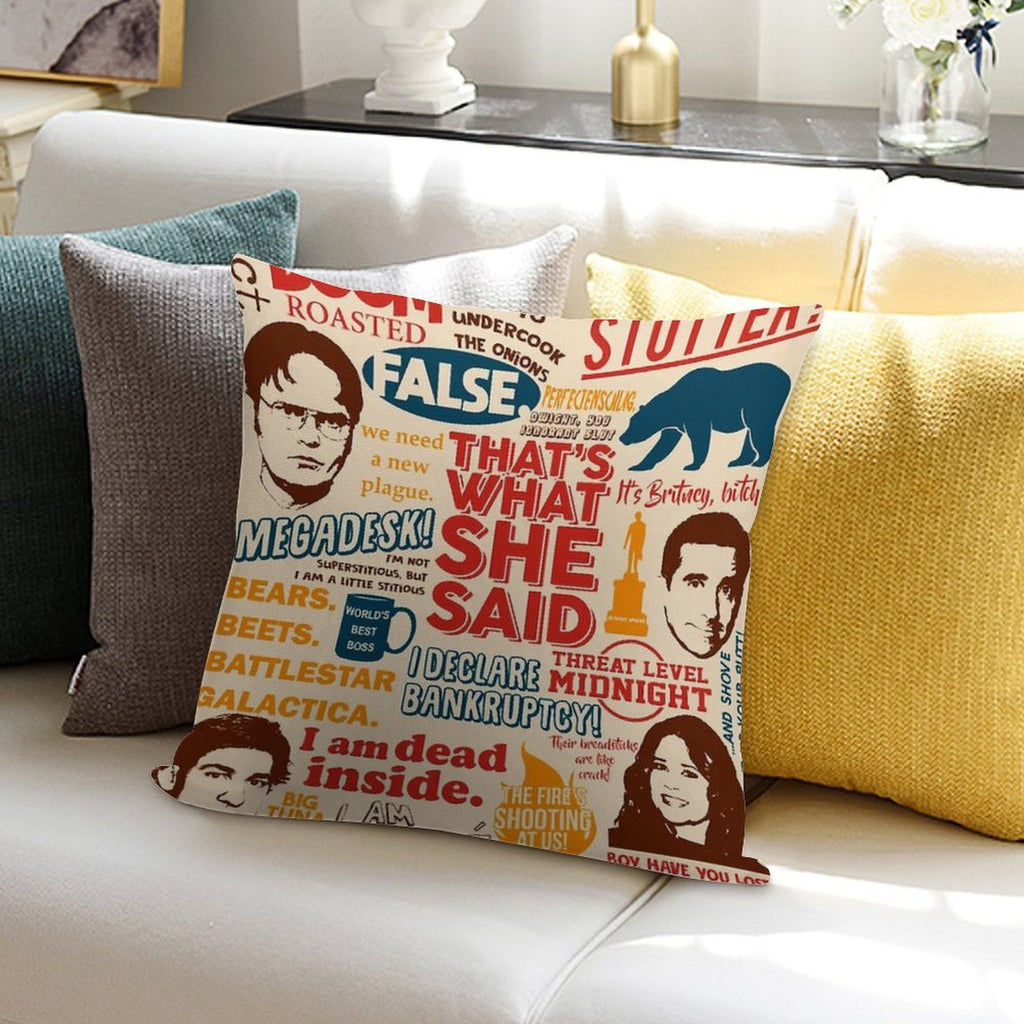 All The Best Quotes from The Office - That's What She Said! Soft Skin-Friendly Throw Pillow