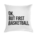 BUT FIRST BASKETBALL Soft Anti-Pilling Throw Pillow
