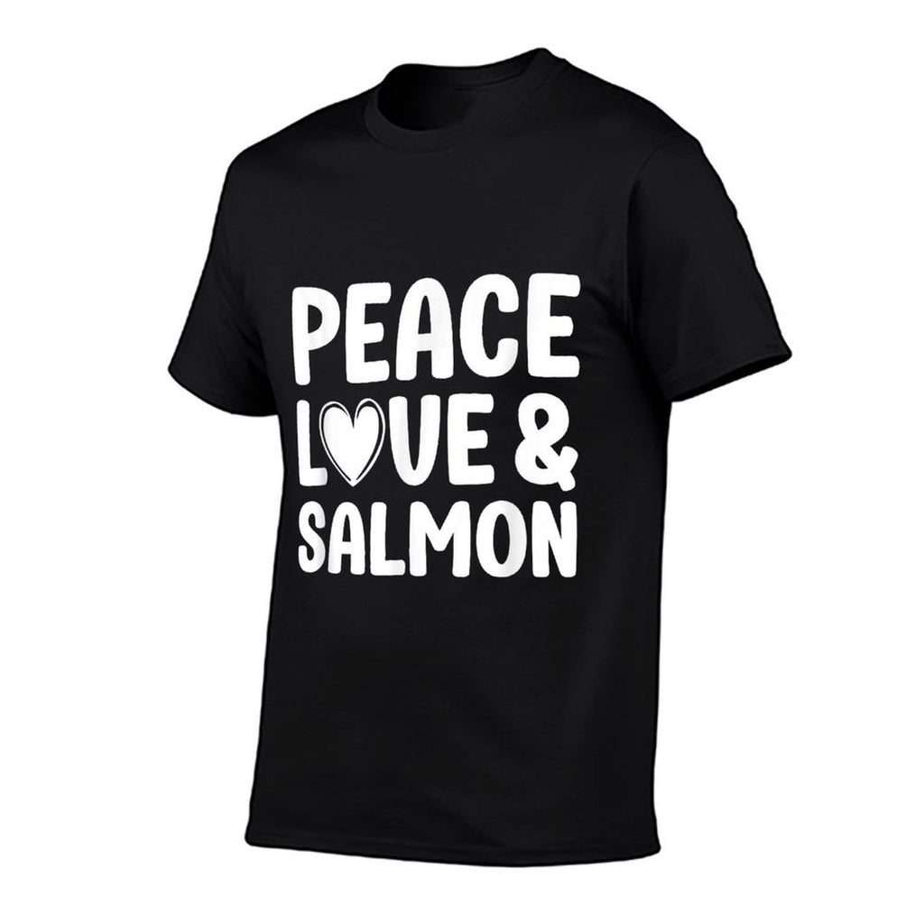 Salmon I Love Salmon Funny Food  Rolled Sleeves T-Shirt