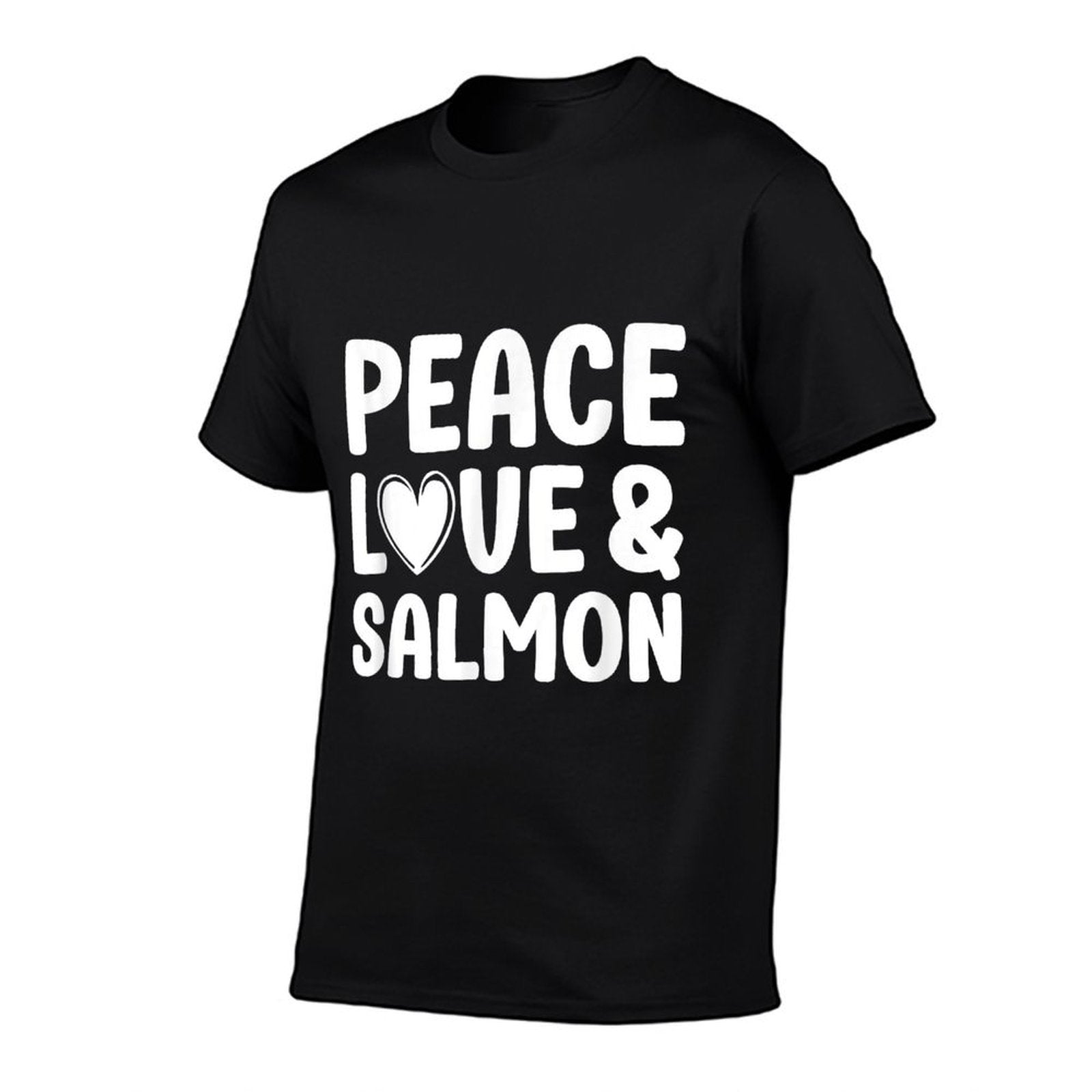 Salmon I Love Salmon Funny Food  Rolled Sleeves T-Shirt