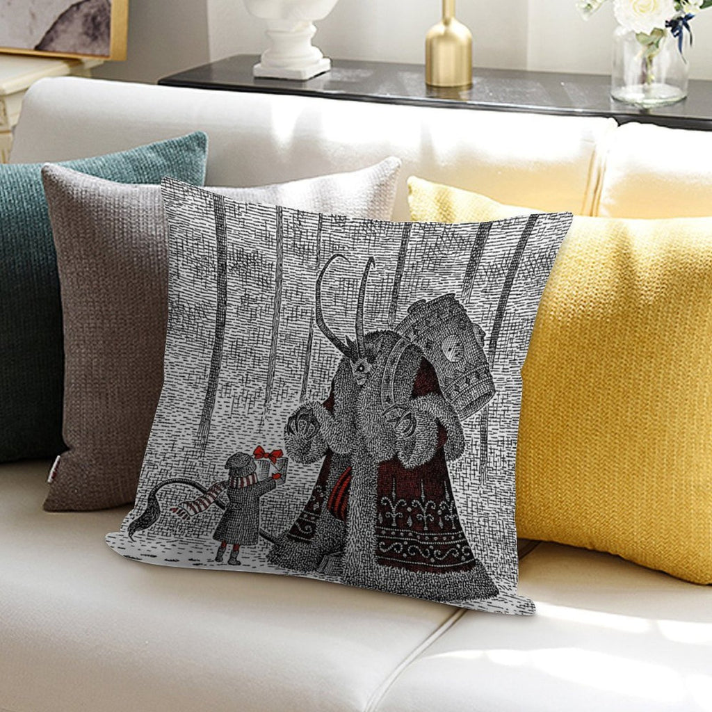 A Gift For Krampus Soft High-Density Material Throw Pillow