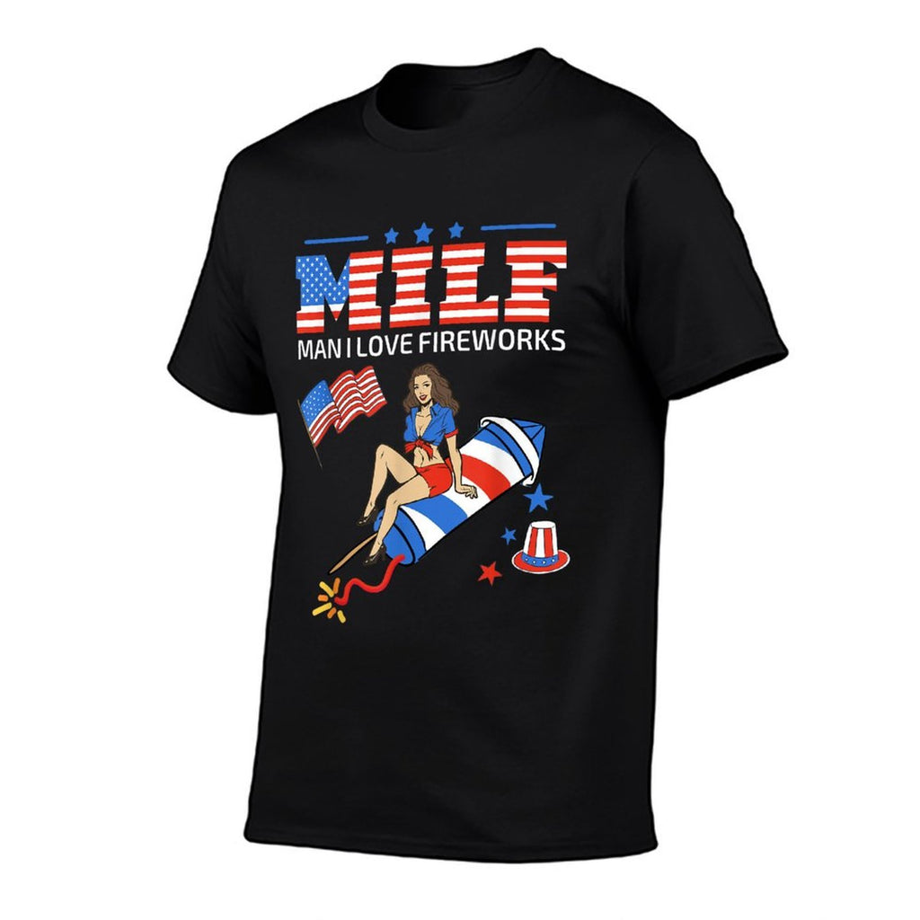 Saying Sarcastic MILF Man I Love Fireworks For Men  Soft T-Shirt