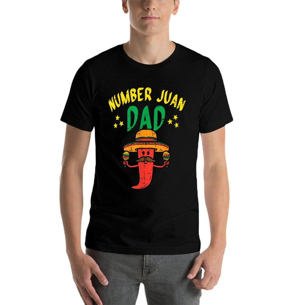 Number One Dad Mexican Fathers Day Funny Padre Juan Papa Men  Rolled Sleeves T-Shirt