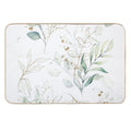 Eucalyptus Leafs And Gold Pattern Watercolor Print by Zouzounio Art  Stain-Proof Bath Mat