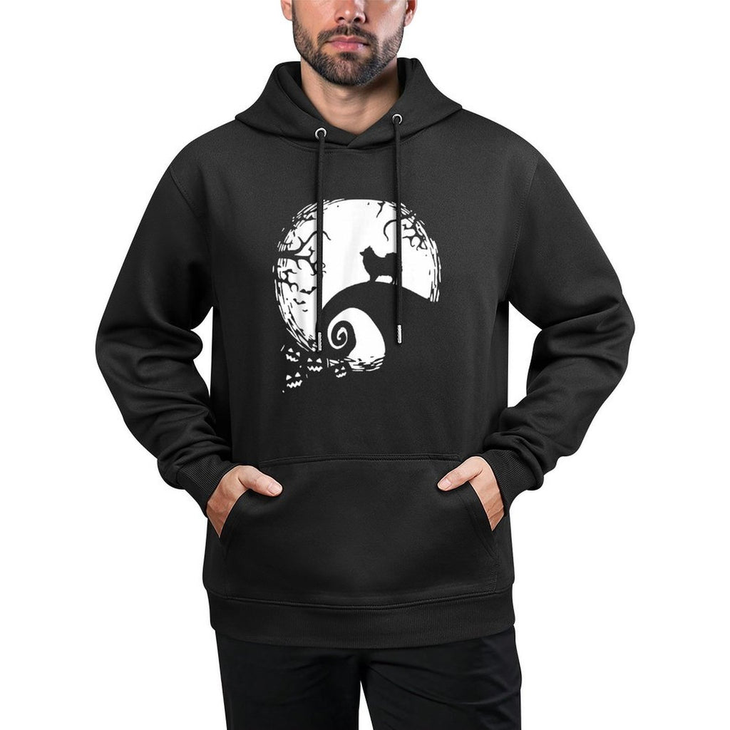 Pomeranian With Moon Halloween Machine Washable Hoodie
