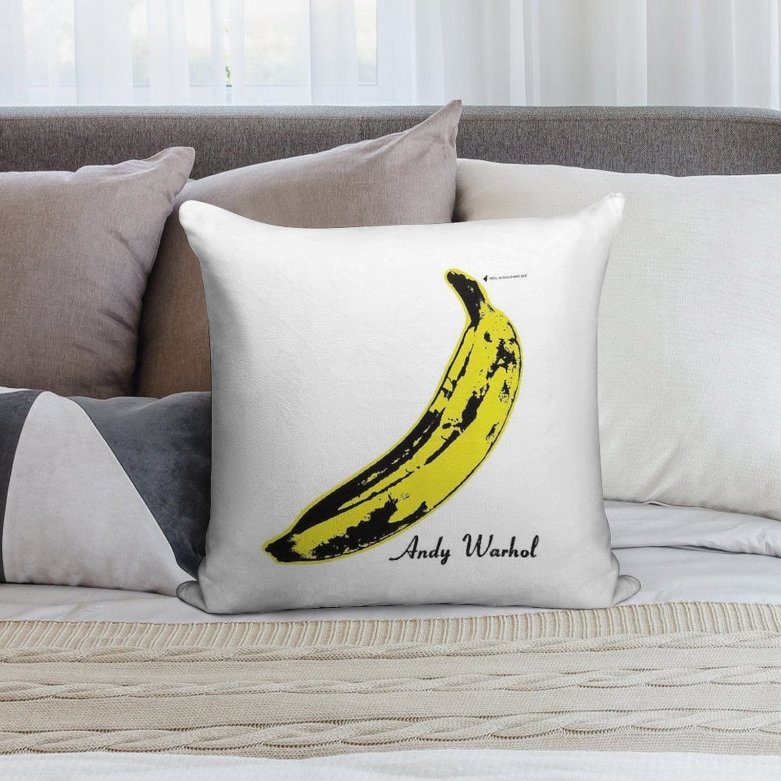 Andy Warhol Banana Velvet Underground Peel Slowly And See Soft Hidden Zipper Throw Pillow