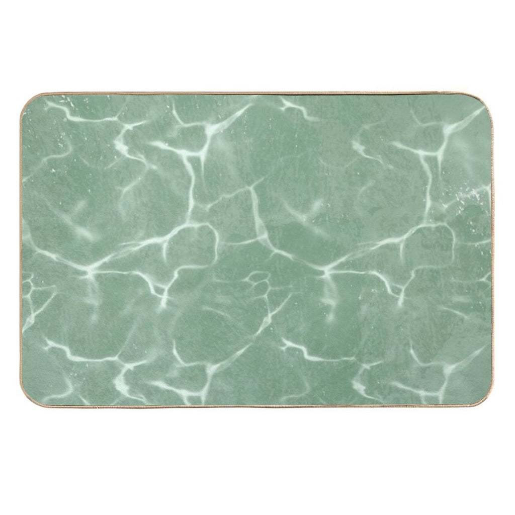 Mint Wave Minimalist Aesthetic Pattern  High-Traffic Bath Mat