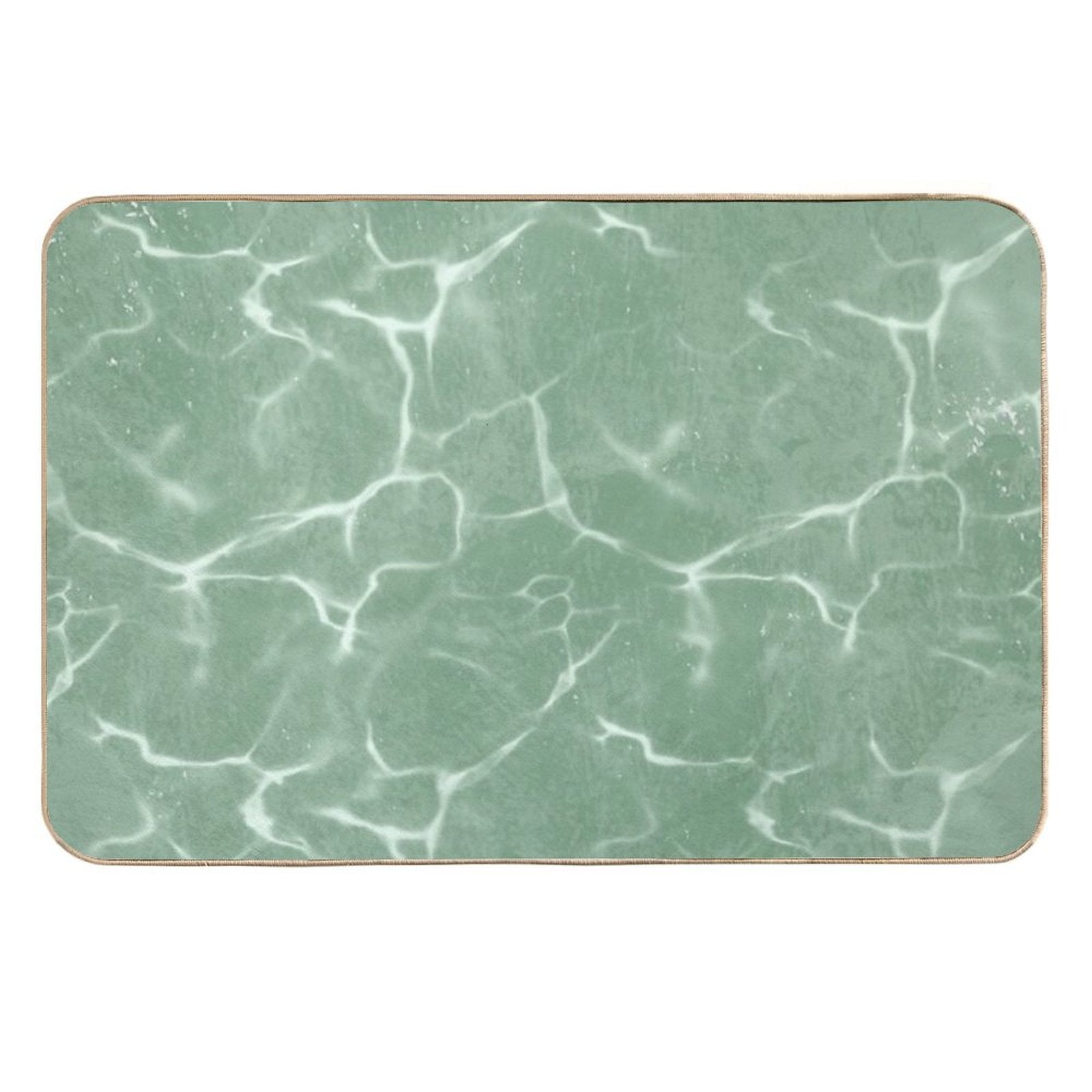 Mint Wave Minimalist Aesthetic Pattern  High-Traffic Bath Mat