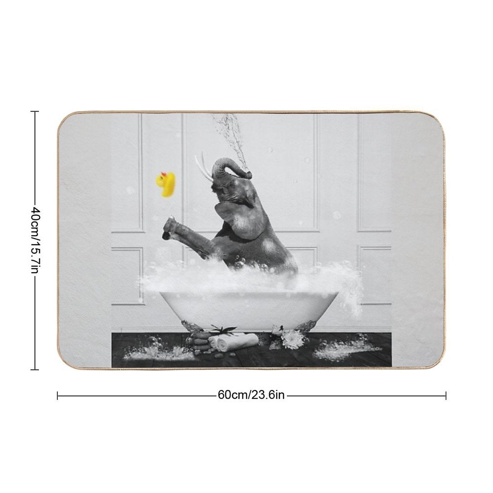 Elephant Taking A Bath Durable Bath Mat