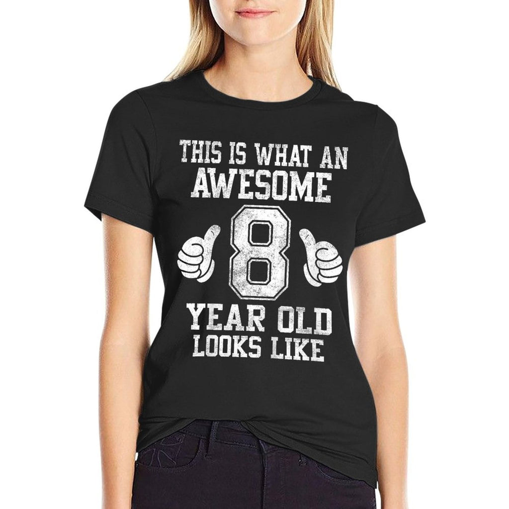 Kids This Is What An Awesome 8 Year Old Looks Like 8th Birthday  Heathered Texture T-Shirt