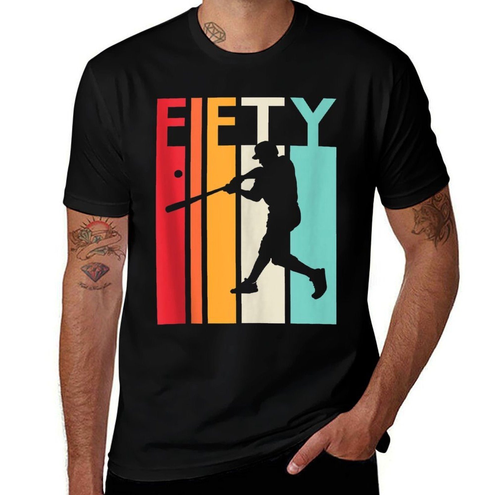 50th Birthday Gift Vintage Baseball for 50 Year Old  Polyester Blend T-Shirt