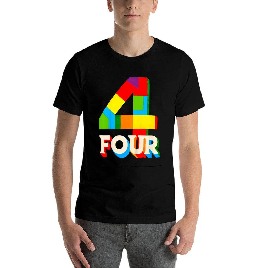Kids Age 4 Four Year Old Boys 4yr 4th Birthday Toddler Happy Bday  Slim-fit Cut T-Shirt