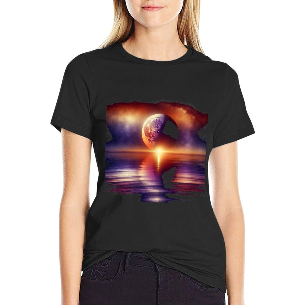 Twilight Embrace  Rolled Sleeves T-Shirt