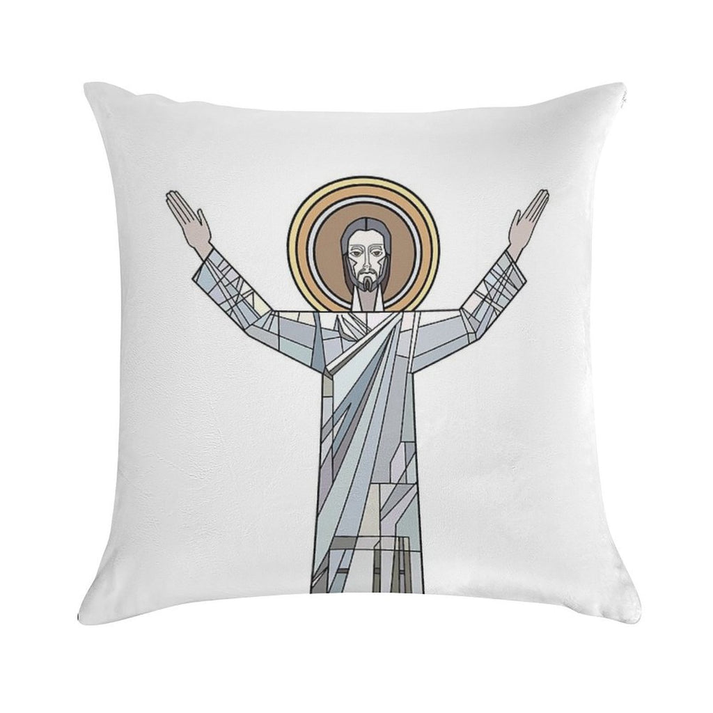 Touchdown Jesus Soft Luxury Feel Throw Pillow