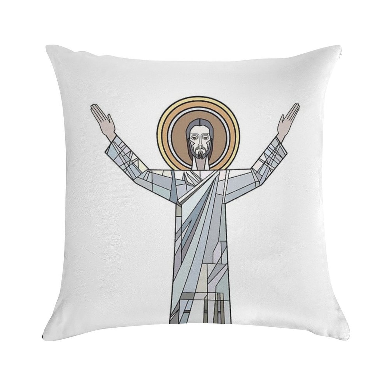 Touchdown Jesus Soft Luxury Feel Throw Pillow