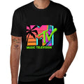 Mademark X MTV - The Official MTV Logo with Retro Palms in Paradise  Trendy Pattern T-Shirt