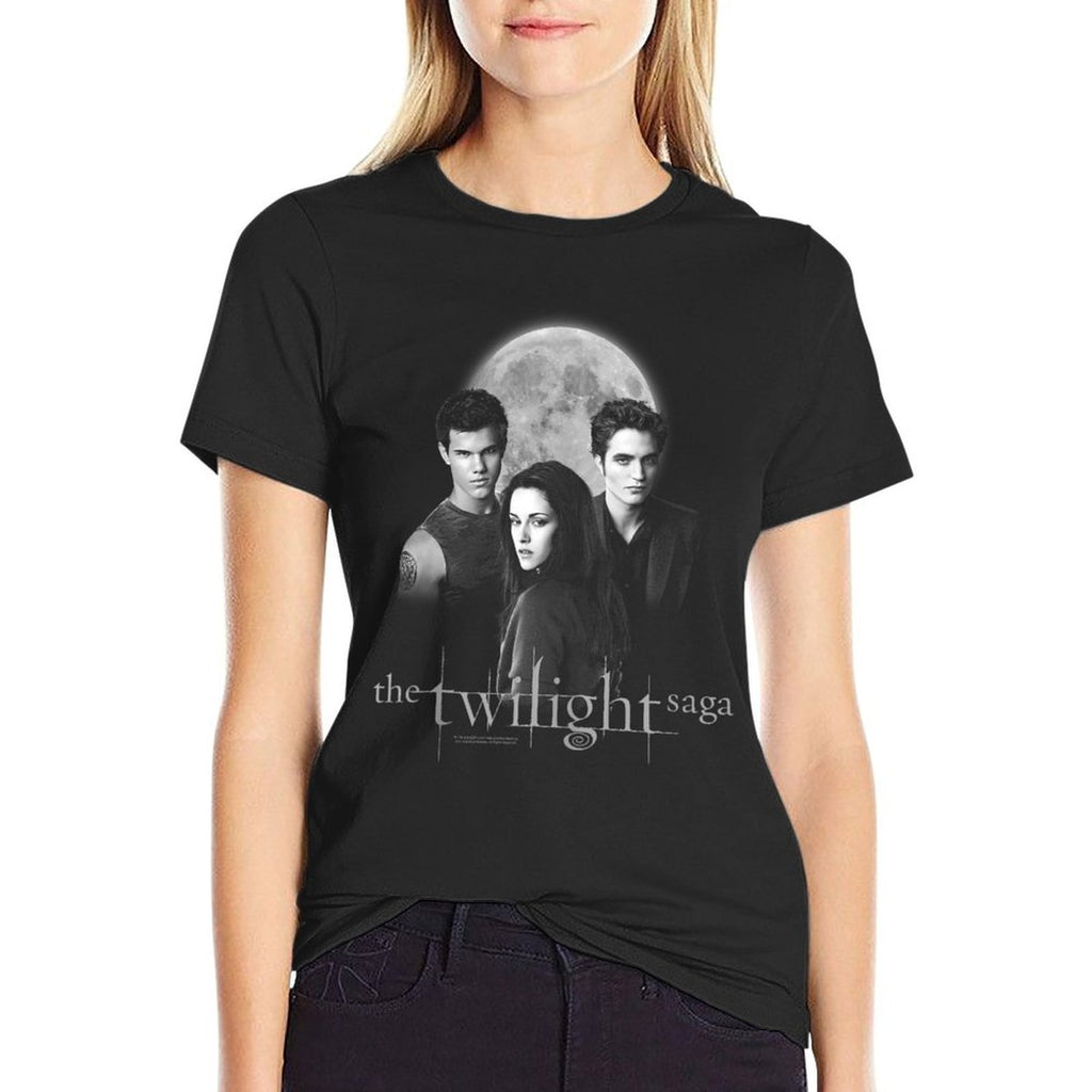 Twilight Saga Black & White Photo Jacob, Bella, Edward Movie  Wrinkle-resistant T-Shirt