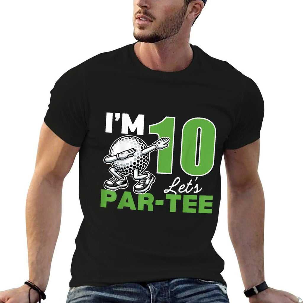 I'm 10 Let's Par 10th Years Old Golf Party Birthday Kids  Trendy Pattern T-Shirt