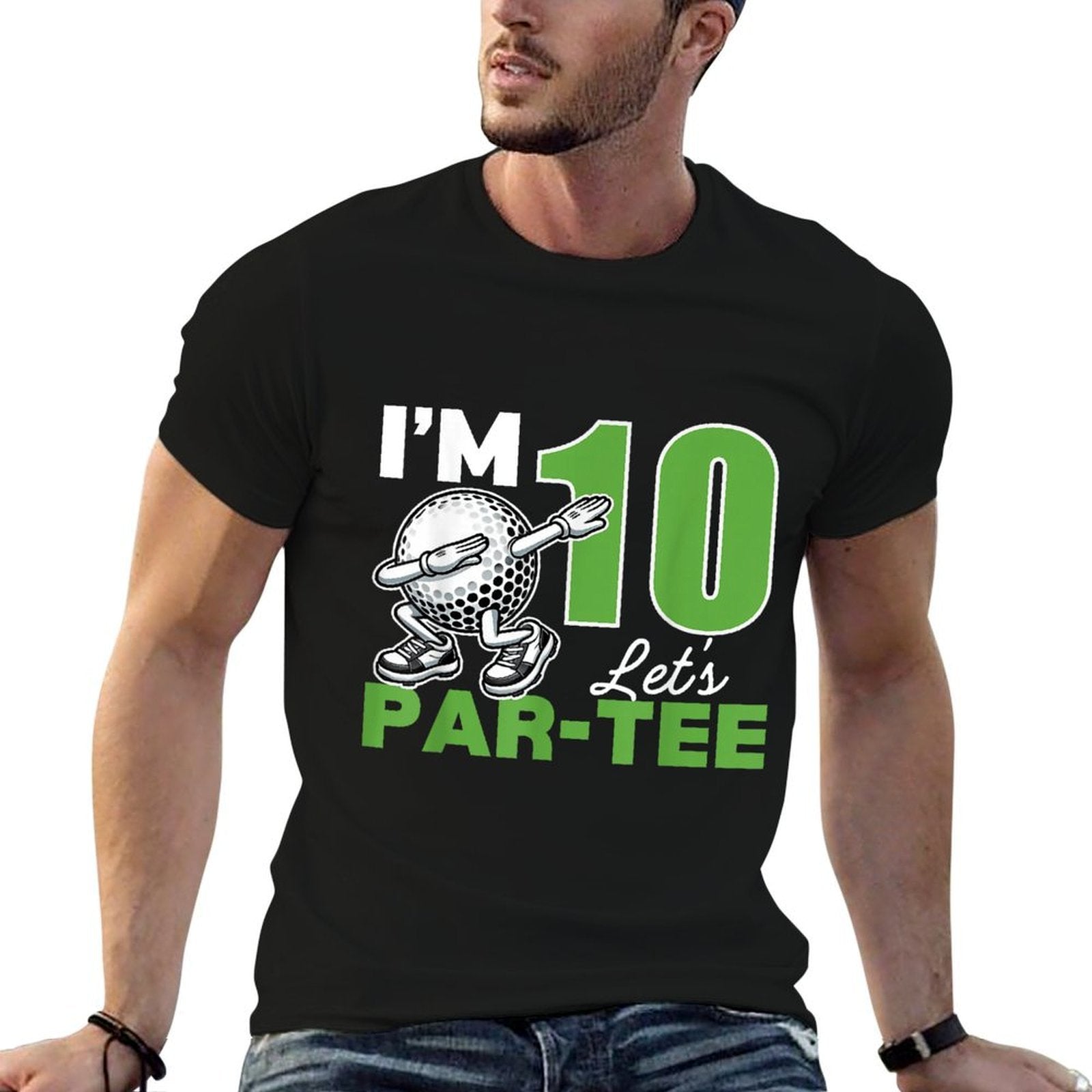 I'm 10 Let's Par 10th Years Old Golf Party Birthday Kids  Trendy Pattern T-Shirt