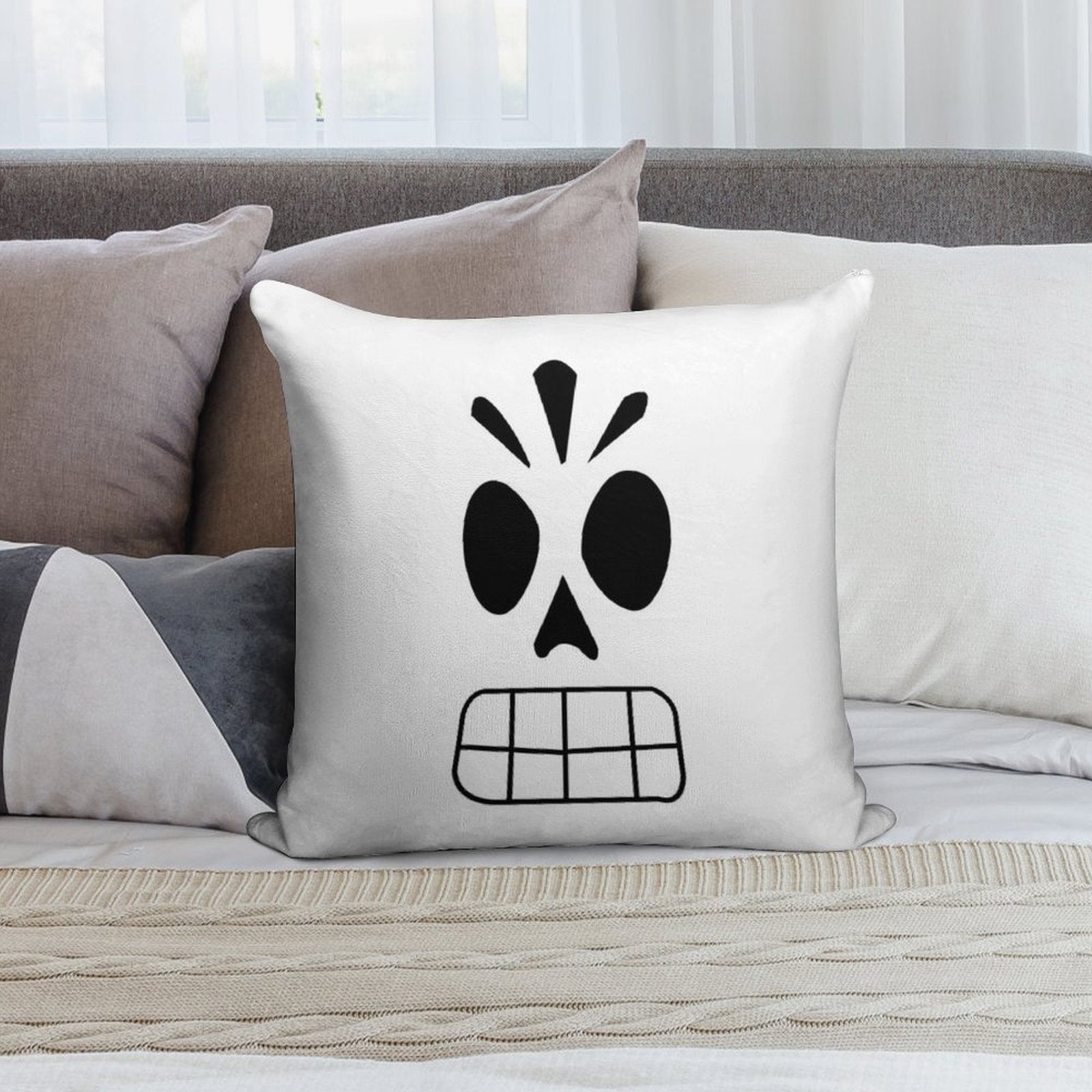 Manny Calavera Soft Multiple Sizes Throw Pillow