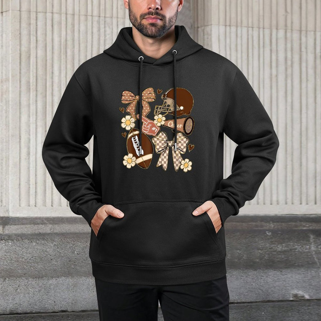 Cheer Touchdown American Football Game Day Coquette Bow Customizable Surface Hoodie
